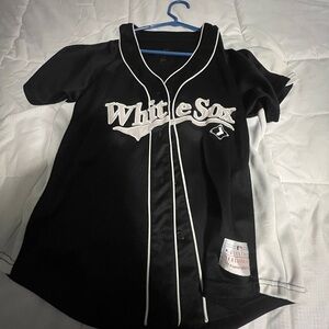Kids Black White Sox Baseball Jersey